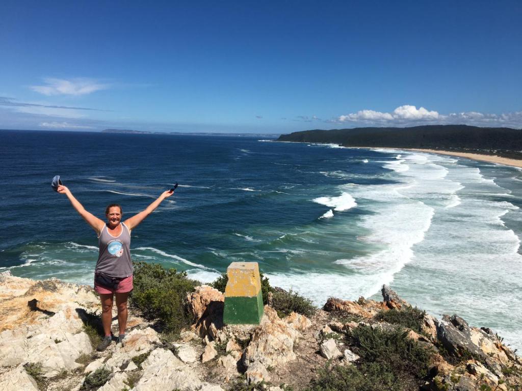 At the top of the cliff hike at Nature's Valley in the Garden Route