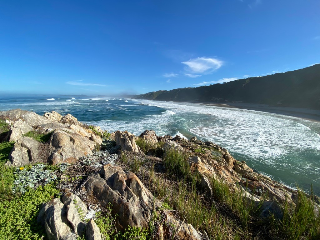 View of the coast to Buffelsbaai from the rocks along the Fisherman's Walk hiking trail