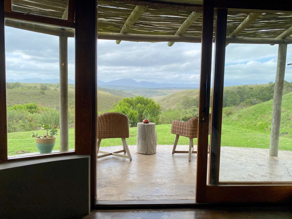 View from the bed of the Kwena Suite at Gondwana Game Reserve in the Garden Route