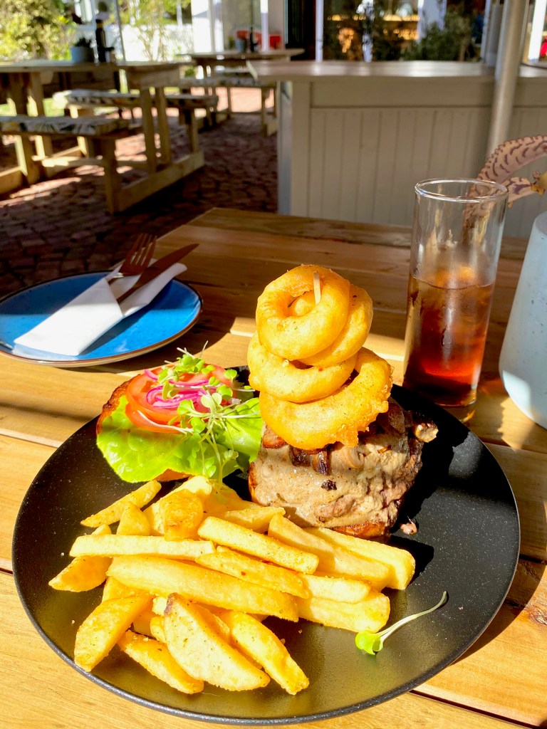 Extremely tasty Gourmet Urban Burger served at The Urban Girl in the Garden Route