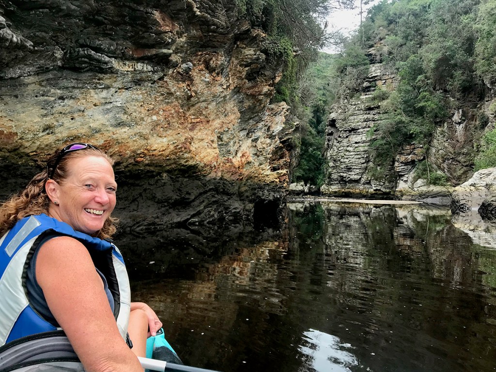 Kayaking to the hidden waterfall on Kaaimans River, Wilderness