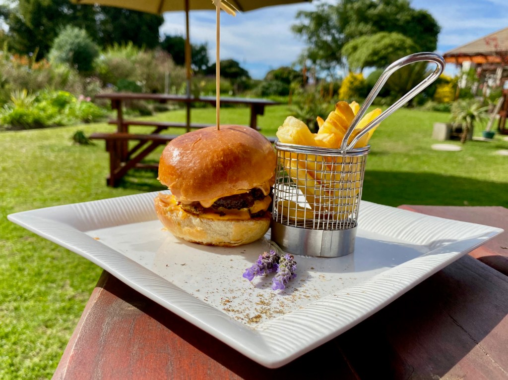 Burger special at New Wave Village on the road to Victoria Bay in the Garden Route