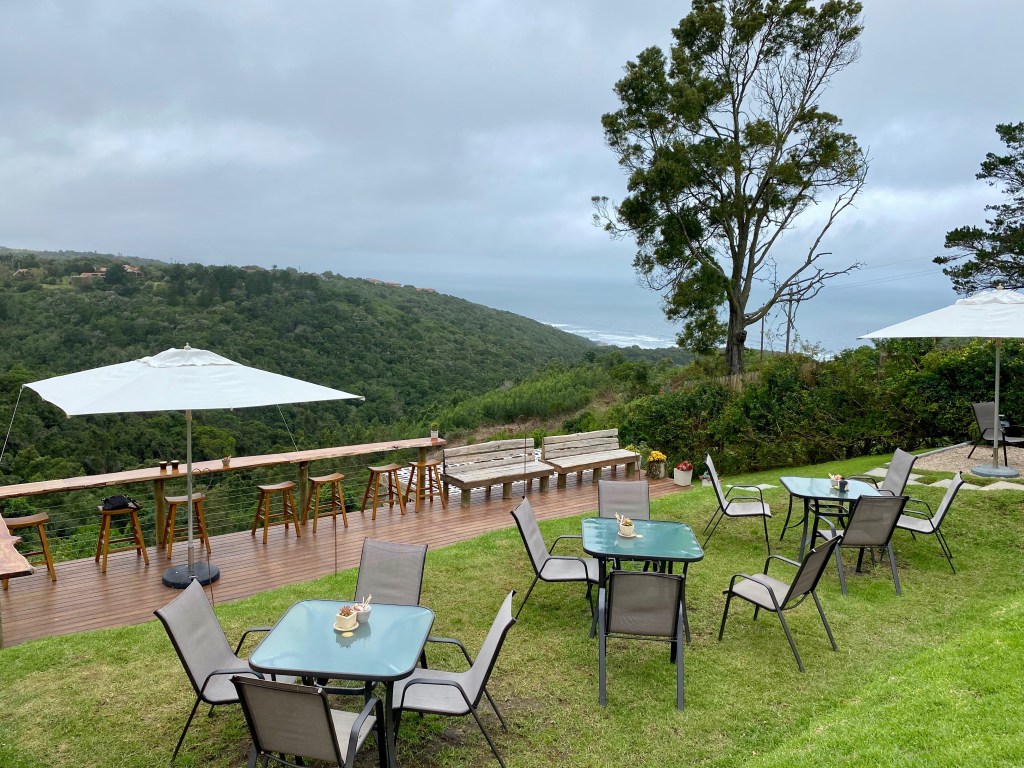 Spectacular view of the ocean from Hallo Coffee in Wilderness