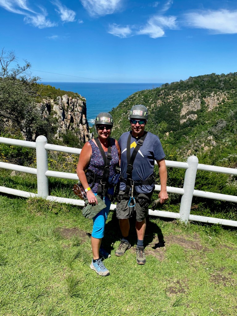 Bryan and Michelle ready for the Knysna Ziplines