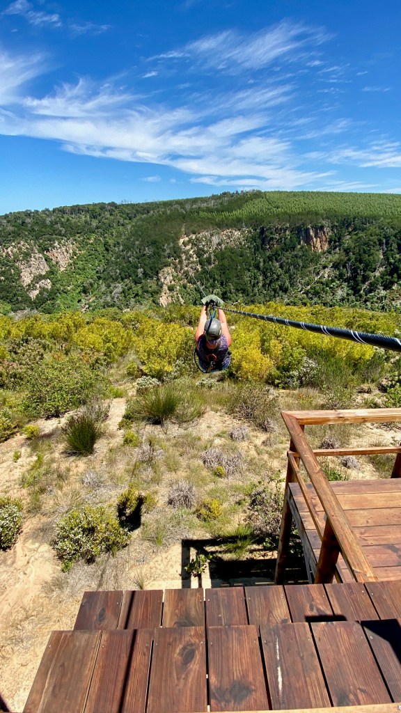 Michelle enjoying zip line 1