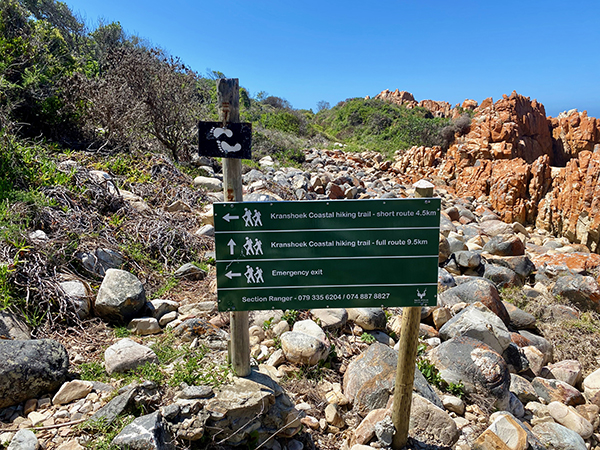 Kranshoek Coastal Trail sign posts