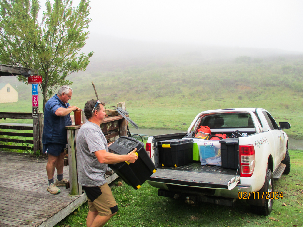 Loading the trommels early in Day 1