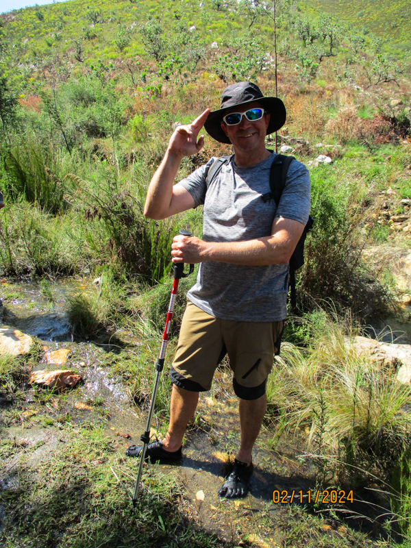 Bryan happy in his water shoes