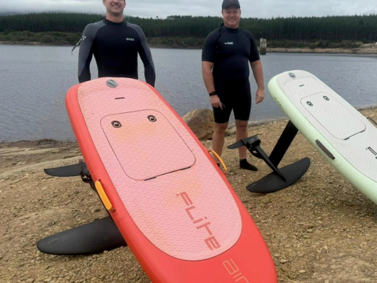 E-foiling on Island Lake,&nbsp;Wilderness.